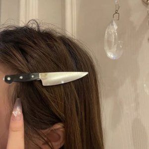 Knife Shape Hairpin Hip-Hop Punk Goth Grunge Gothic Style Hair Clip Halloween